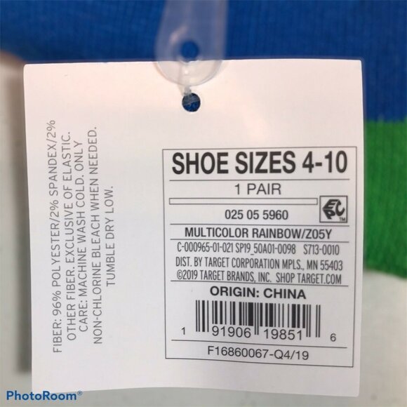 St. Patrick's Day Multicolor Rainbow Knee-High Socks Shamrock For Shoe Size 4-10 - Picture 3 of 3